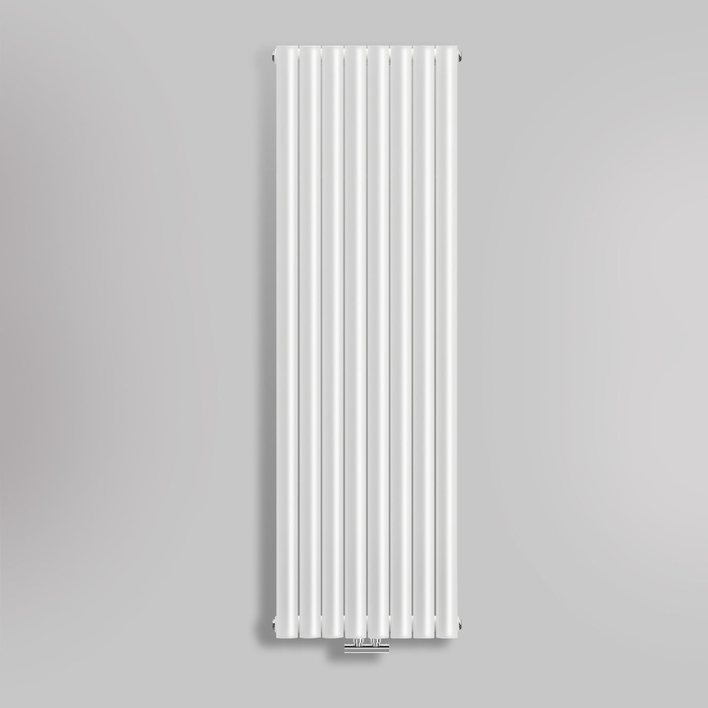 Grzejnik Dekoracyjny Pionowy - Owalny Podwójny Kolumnowy Biały - 1800x472mm, gładkie tło firmy Heissmann