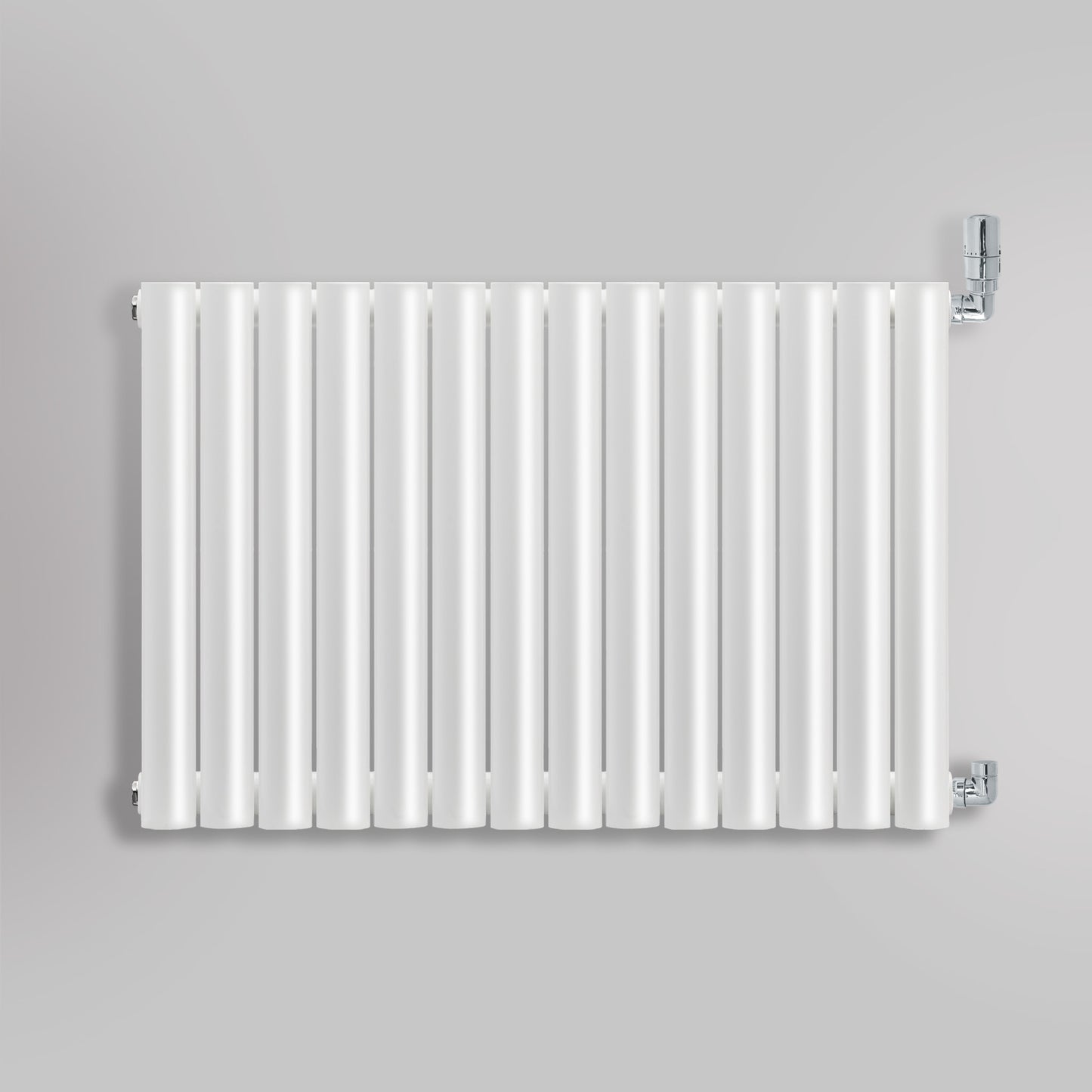Grzejnik Dekoracyjny - Owalny Podwójny Kolumnowy Biały - 660x826mm, gładkie tło firmy Heissmann