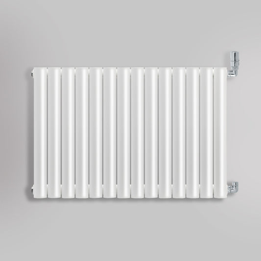 Grzejnik Dekoracyjny - Owalny Podwójny Kolumnowy Biały - 660x826mm, gładkie tło firmy Heissmann