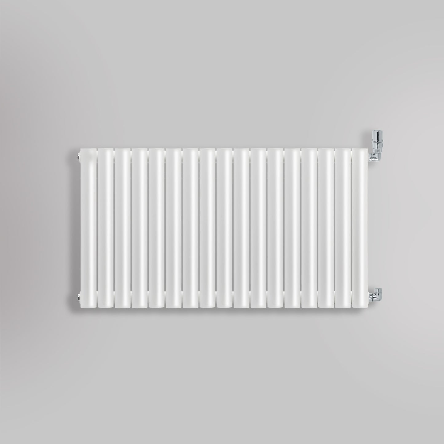 Grzejnik Dekoracyjny - Owalny Podwójny Kolumnowy Biały - 660x1003mm, gładkie tło firmy Heissmann
