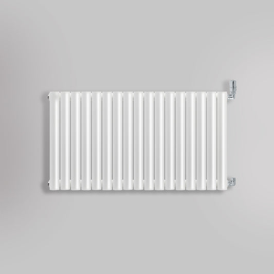 Grzejnik Dekoracyjny - Owalny Podwójny Kolumnowy Biały - 660x1003mm, gładkie tło firmy Heissmann