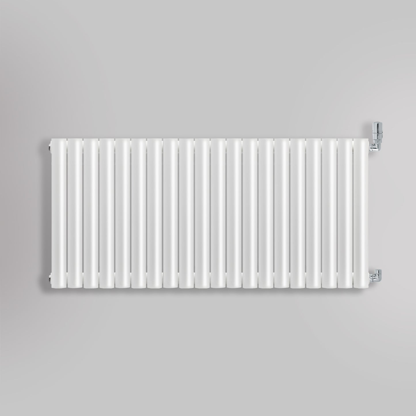 Grzejnik Dekoracyjny - Owalny Podwójny Kolumnowy Biały - 660x1180mm, gładkie tło firmy Heissmann