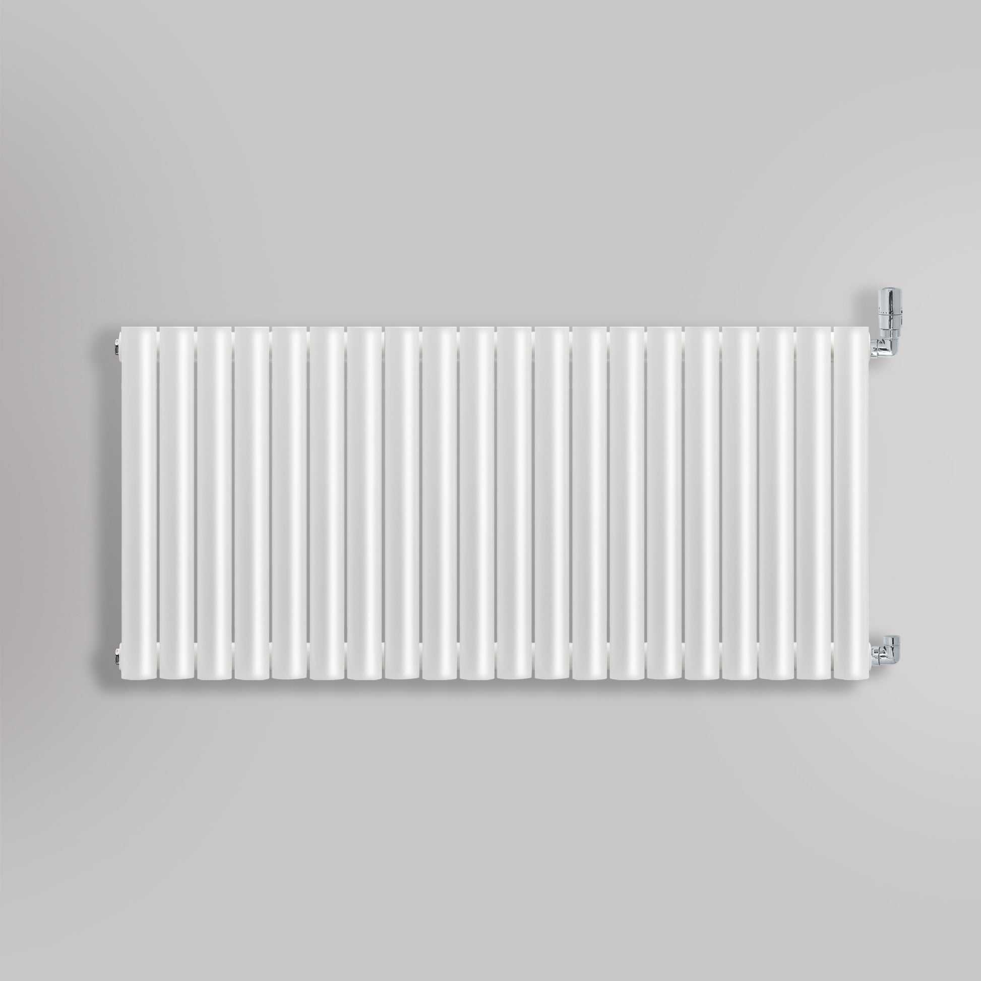 Grzejnik Dekoracyjny - Owalny Podwójny Kolumnowy Biały - 660x1180mm, gładkie tło firmy Heissmann