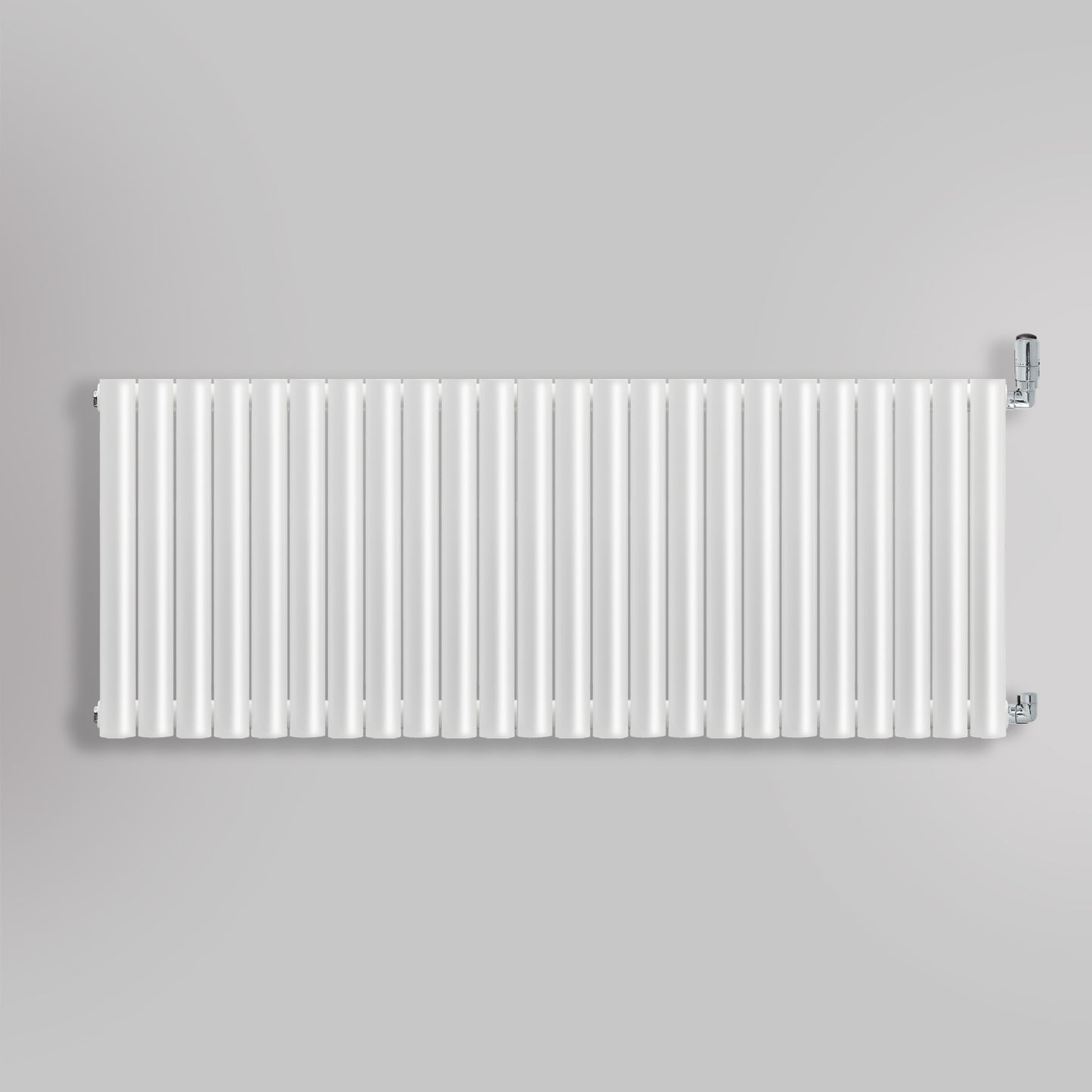 Grzejnik Dekoracyjny - Owalny Podwójny Kolumnowy Biały - 660x1416mm, gładkie tło firmy Heissmann