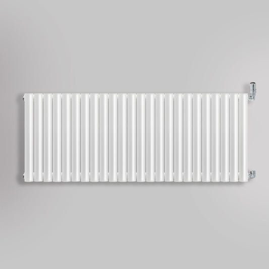 Grzejnik Dekoracyjny - Owalny Podwójny Kolumnowy Biały - 660x1416mm, gładkie tło firmy Heissmann