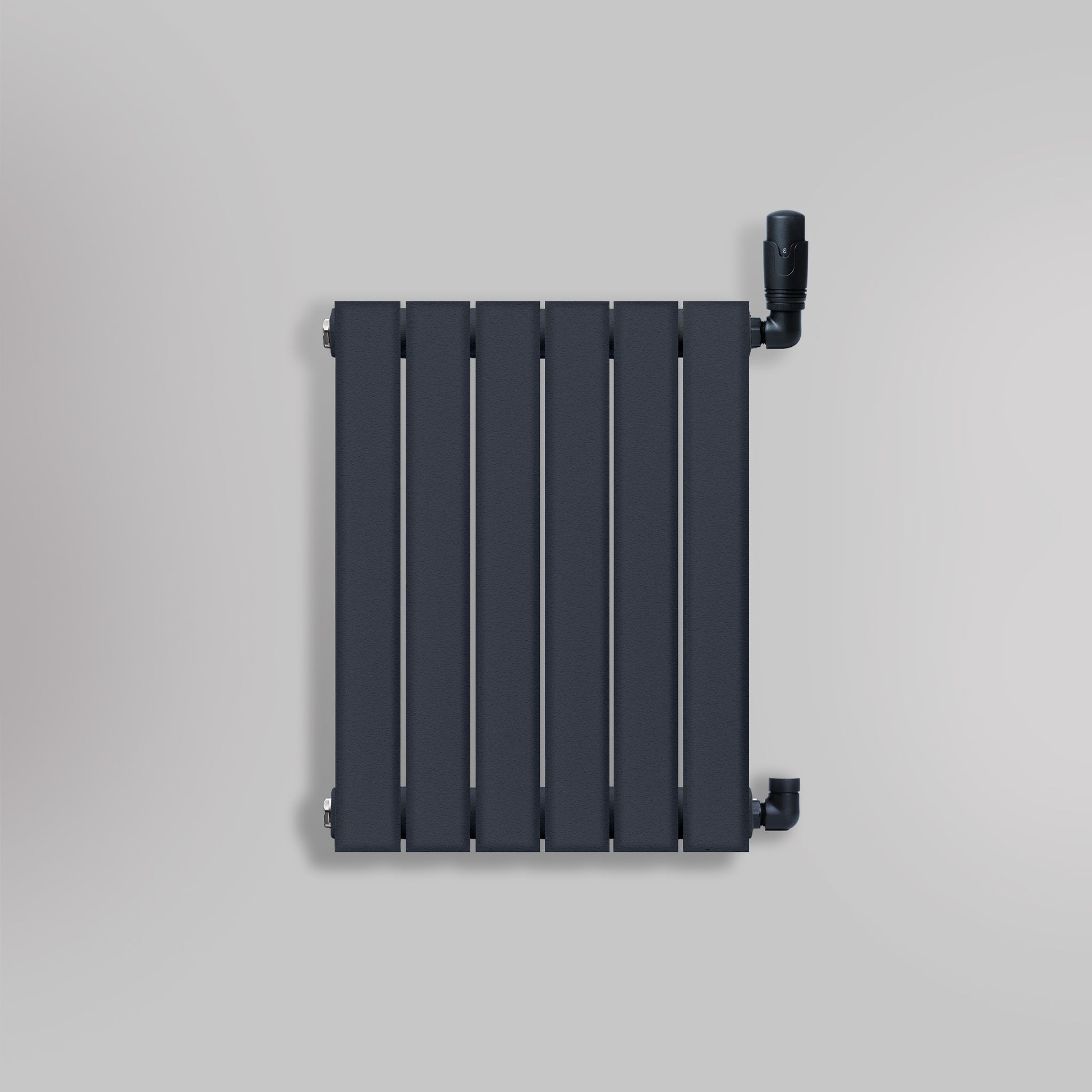 Grzejnik Ozdobny - Podwójny Panelowy Antracytowy - 560x420mm, gładkie tło