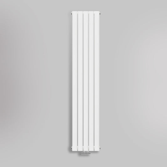 Grzejnik Pionowy Ozdobny - Podwójny Panelowy Biały - 1800x350mm, gładkie tło