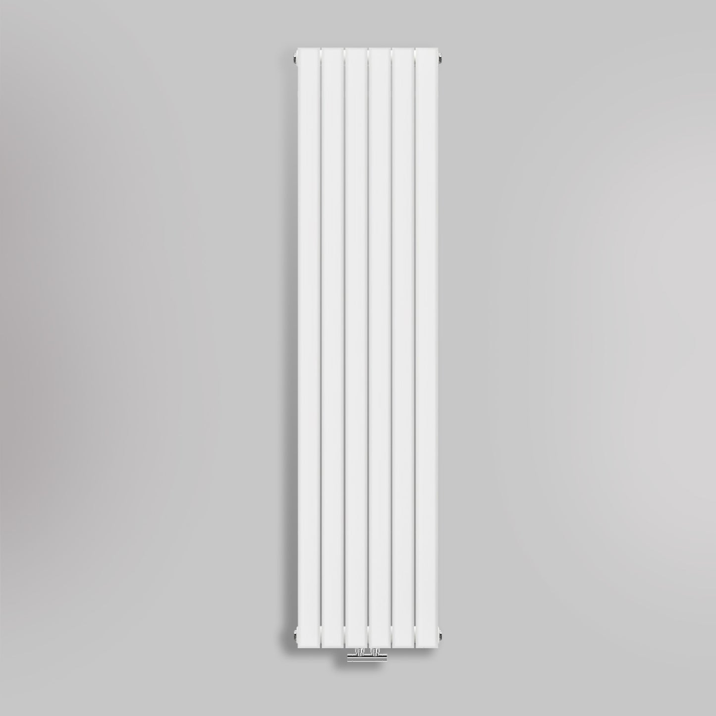 Grzejnik Pionowy Ozdobny - Podwójny Panelowy Biały - 1800x420mm, gładkie tło