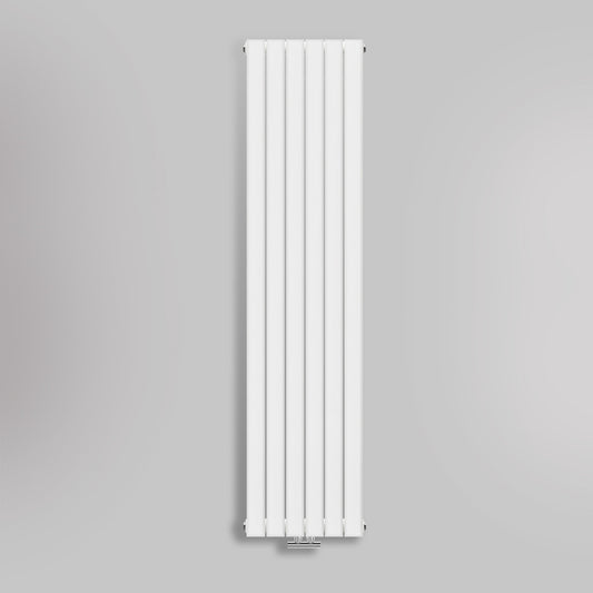 Grzejnik Pionowy Ozdobny - Podwójny Panelowy Biały - 1800x420mm, gładkie tło