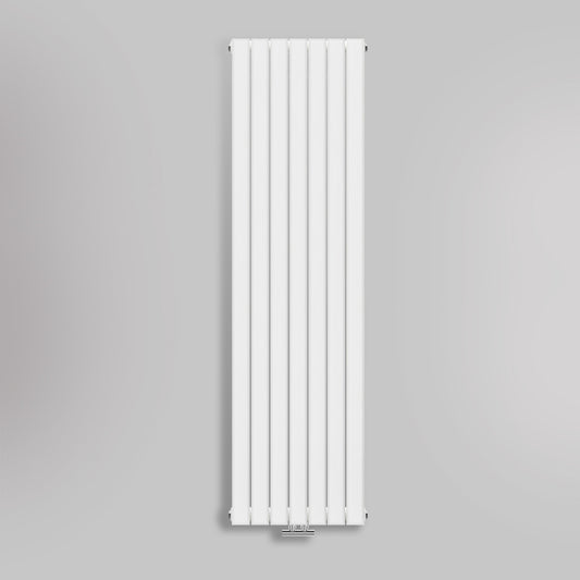 Grzejnik Pionowy Ozdobny - Podwójny Panelowy Biały - 1800x490mm, gładkie tło
