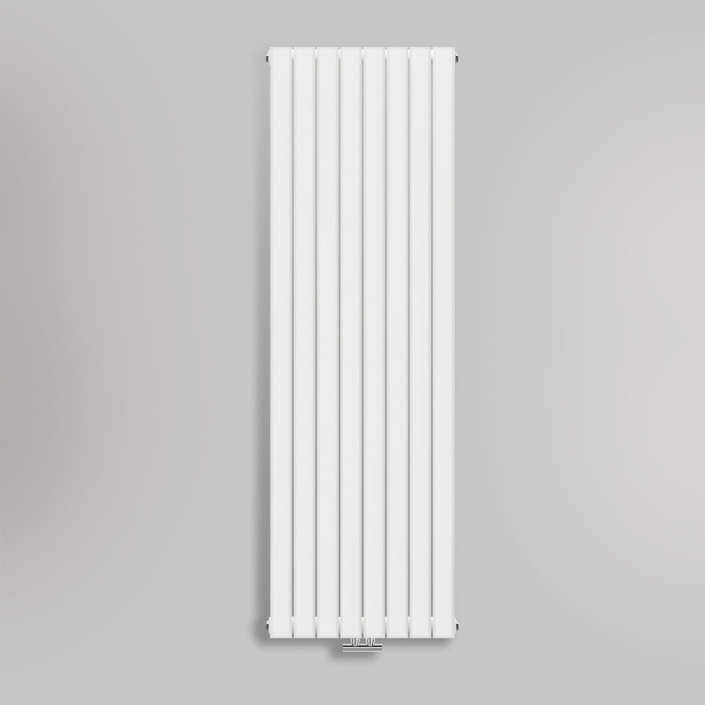 Grzejnik Pionowy Ozdobny - Podwójny Panelowy Biały - 1800x560mm, gładkie tło