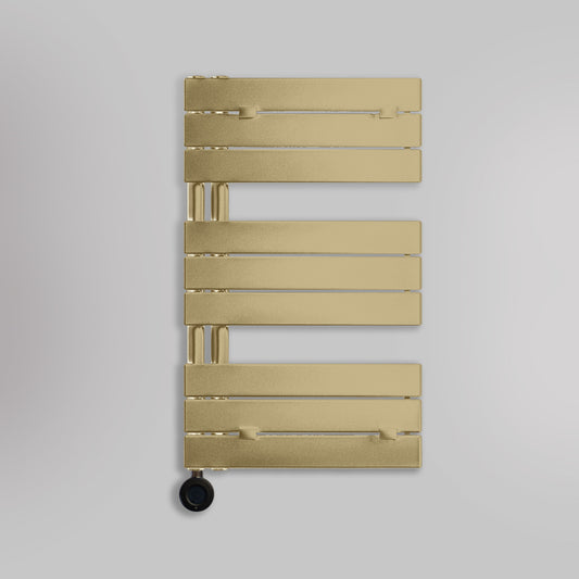 Grzejnik Łazienkowy Dekoracyjny Nowoczesny Elektryczny - Szczotkowane złoto - 830x500mm, Elektryczny grzejnik łazienkowy - Lazzarini