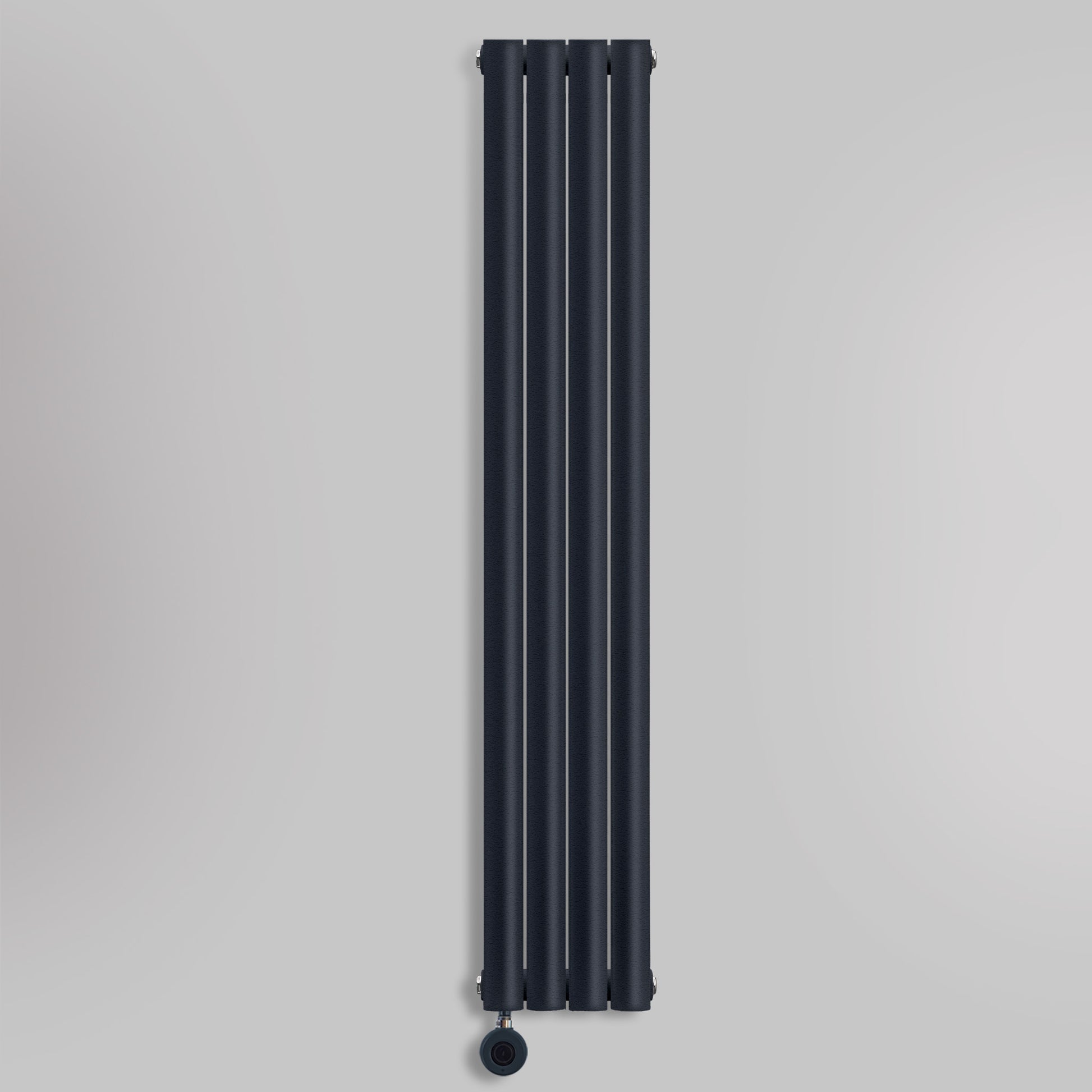 Grzejnik Elektryczny Dekoracyjny Pionowy - Owalny Kolumnowy Antracytowy - 1600x236mm, elektryczny grzejnik pokojowy - Heissmann