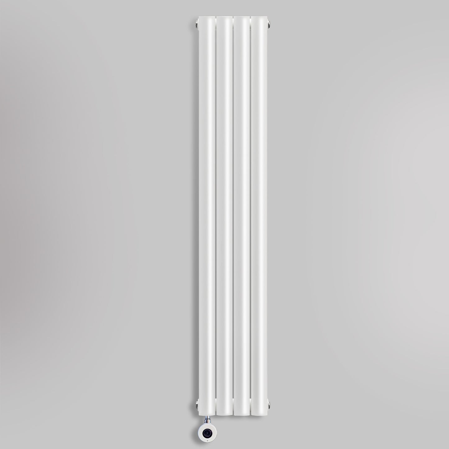 Grzejnik Elektryczny Dekoracyjny Pionowy - Owalny Kolumnowy Biały - 1600x236mm, elektryczny grzejnik pokojowy - Heissmann