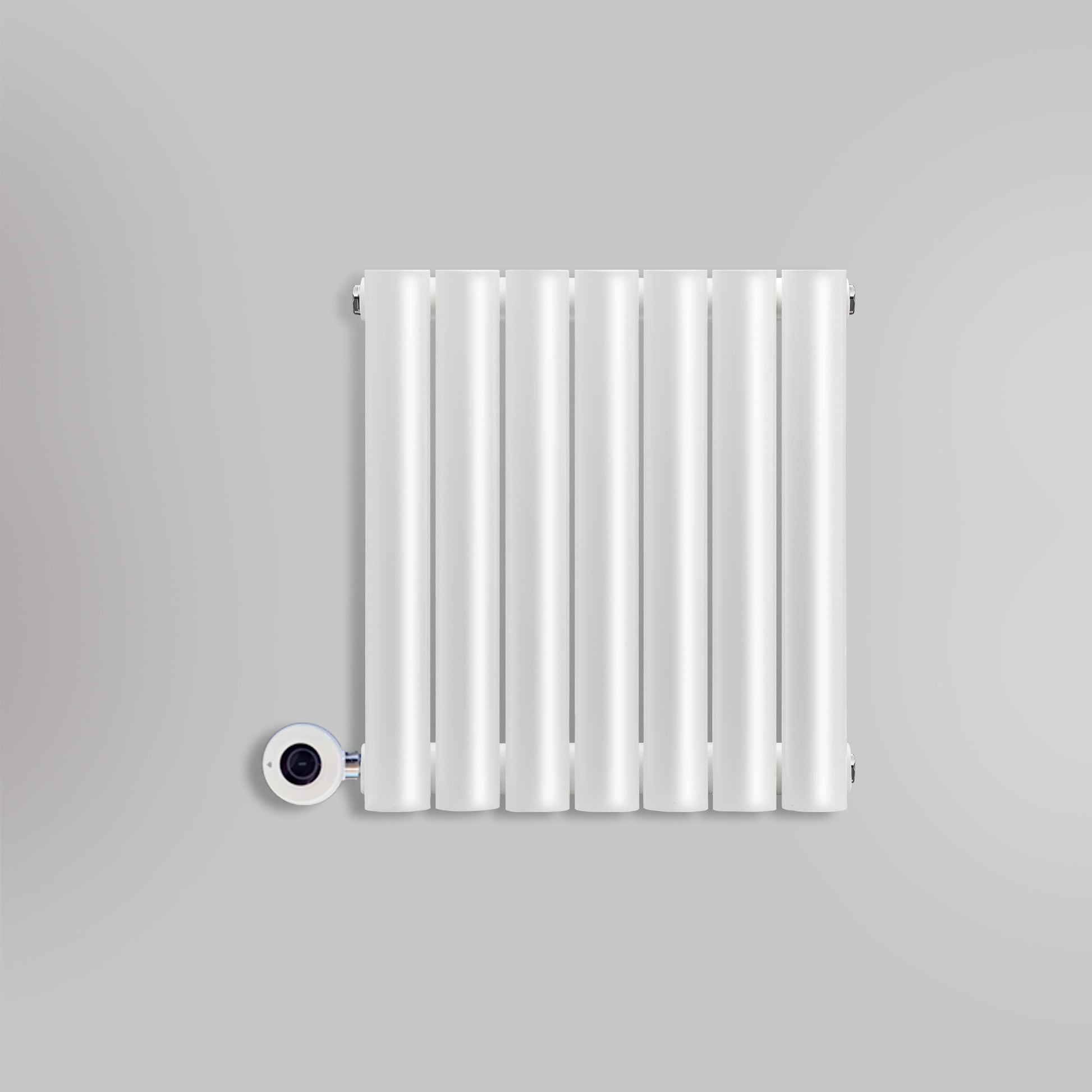 Grzejnik Elektryczny Dekoracyjny - Owalny Kolumnowy Biały - 545x410mm, elektryczny grzejnik pokojowy firmy Heissmann
