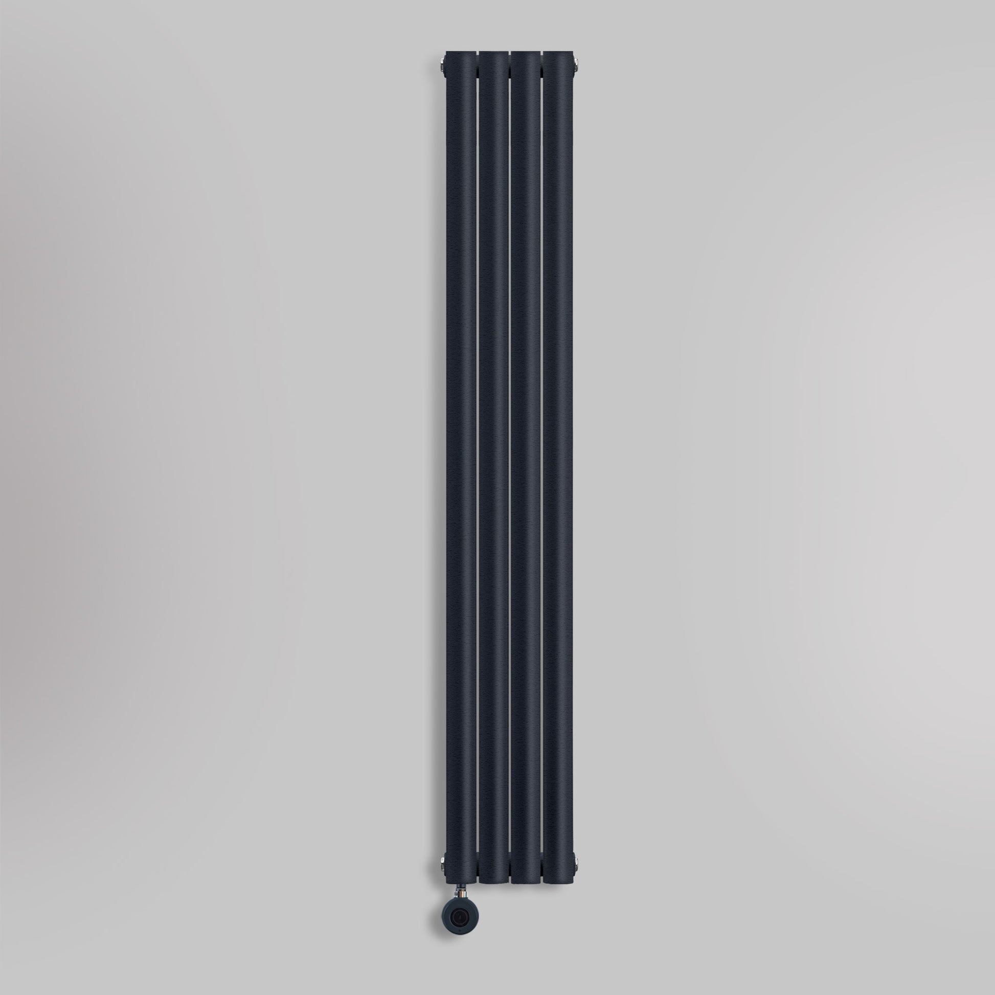 Grzejnik Elektryczny Dekoracyjny Pionowy - Owalny Podwójny Kolumnowy Antracytowy - 1800x236mm, elektryczny grzejnik pokojowy - Heissmann