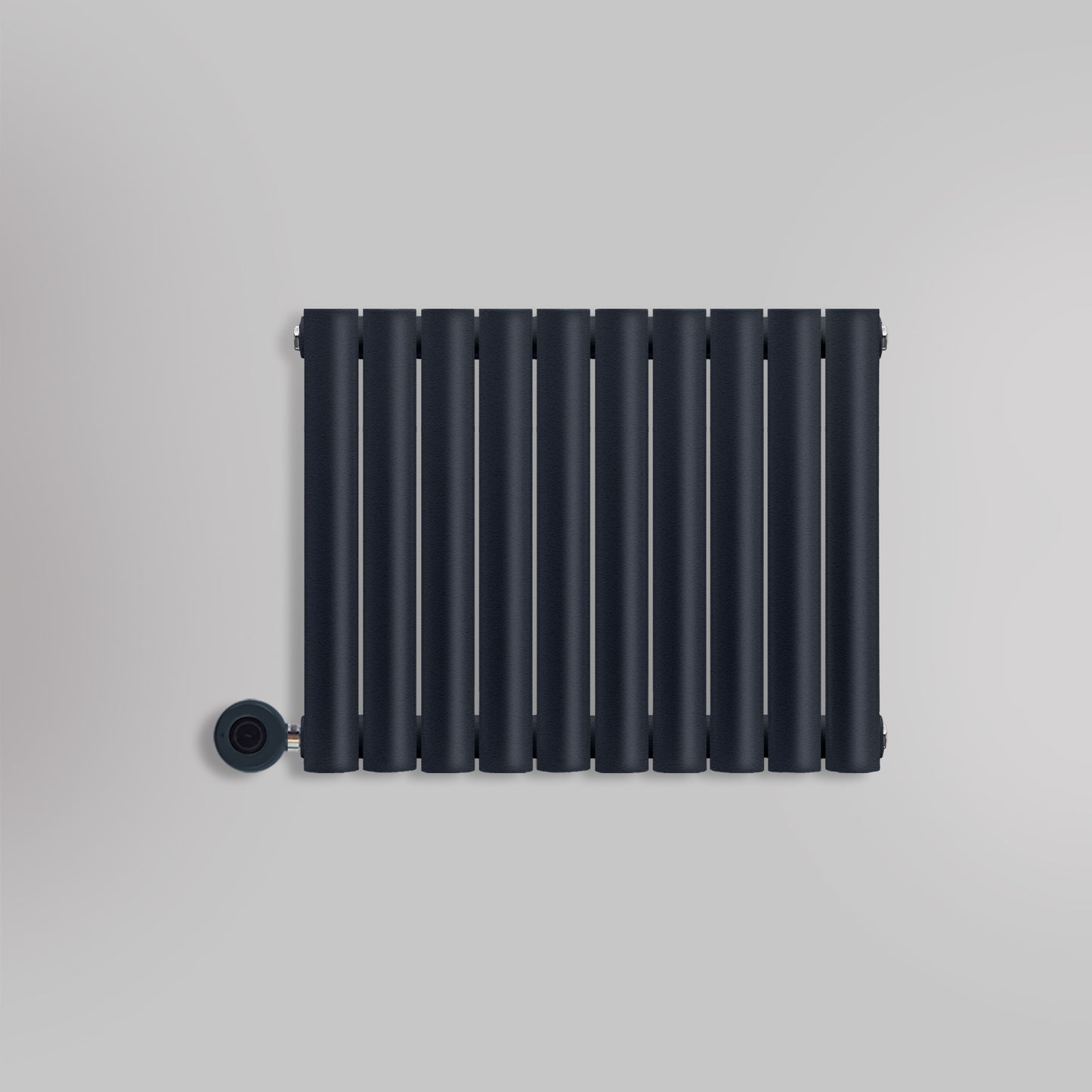 Grzejnik Elektryczny Dekoracyjny - Owalny Podwójny Kolumnowy Antracytowy - 560x590mm, elektryczny grzejnik pokojowy - Heissmann