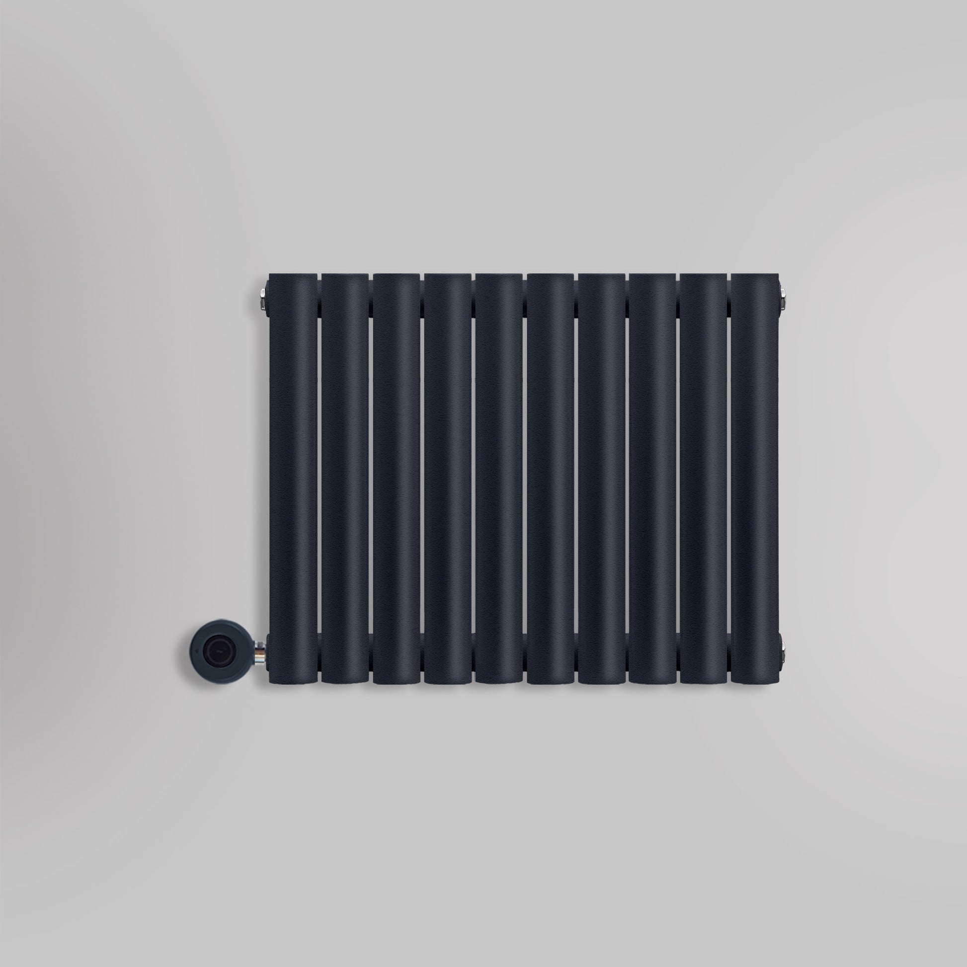 Grzejnik Elektryczny Dekoracyjny - Owalny Podwójny Kolumnowy Antracytowy - 560x590mm, elektryczny grzejnik pokojowy - Heissmann