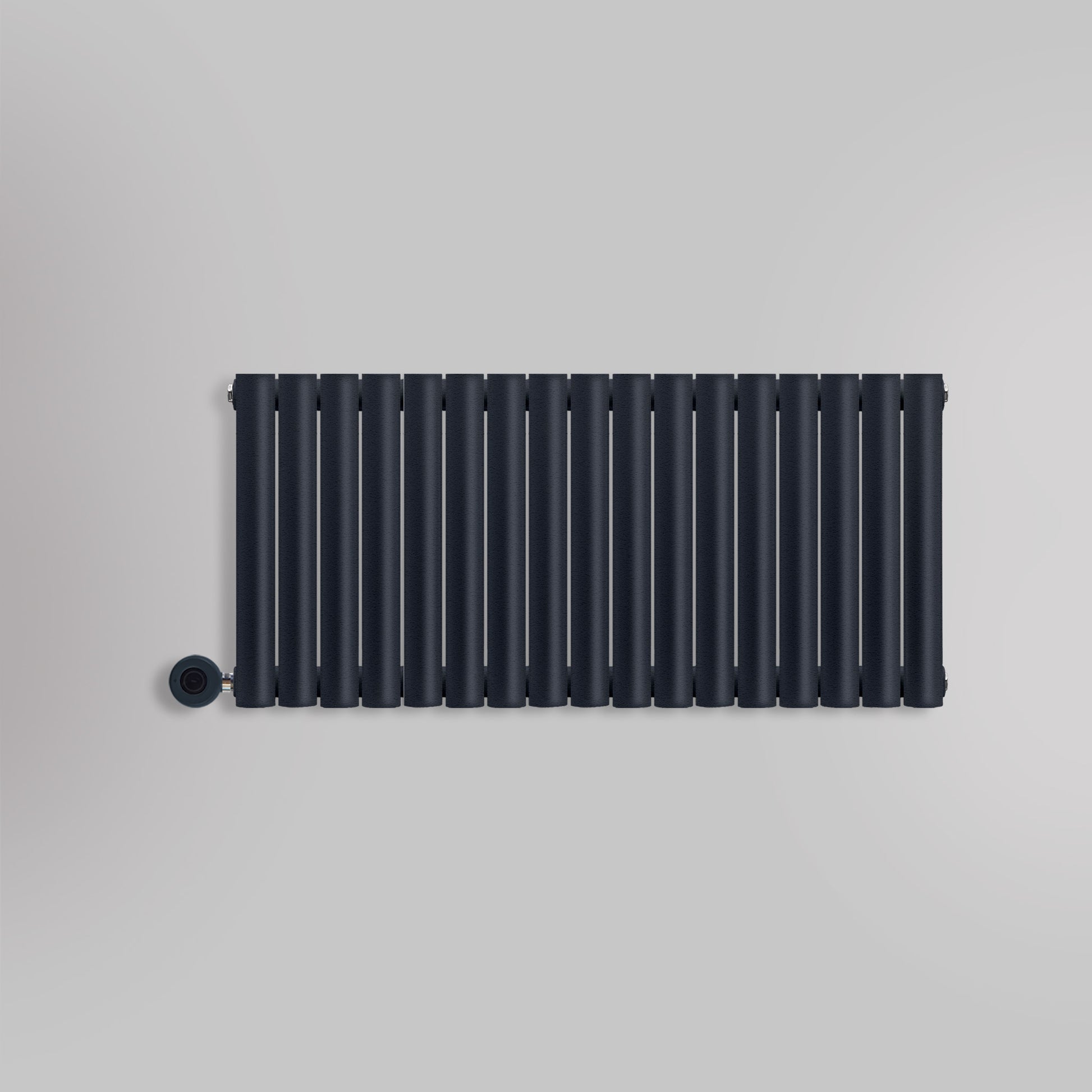 Grzejnik Elektryczny Dekoracyjny - Owalny Podwójny Kolumnowy Antracytowy - 560x1003mm, elektryczny grzejnik pokojowy - Heissmann