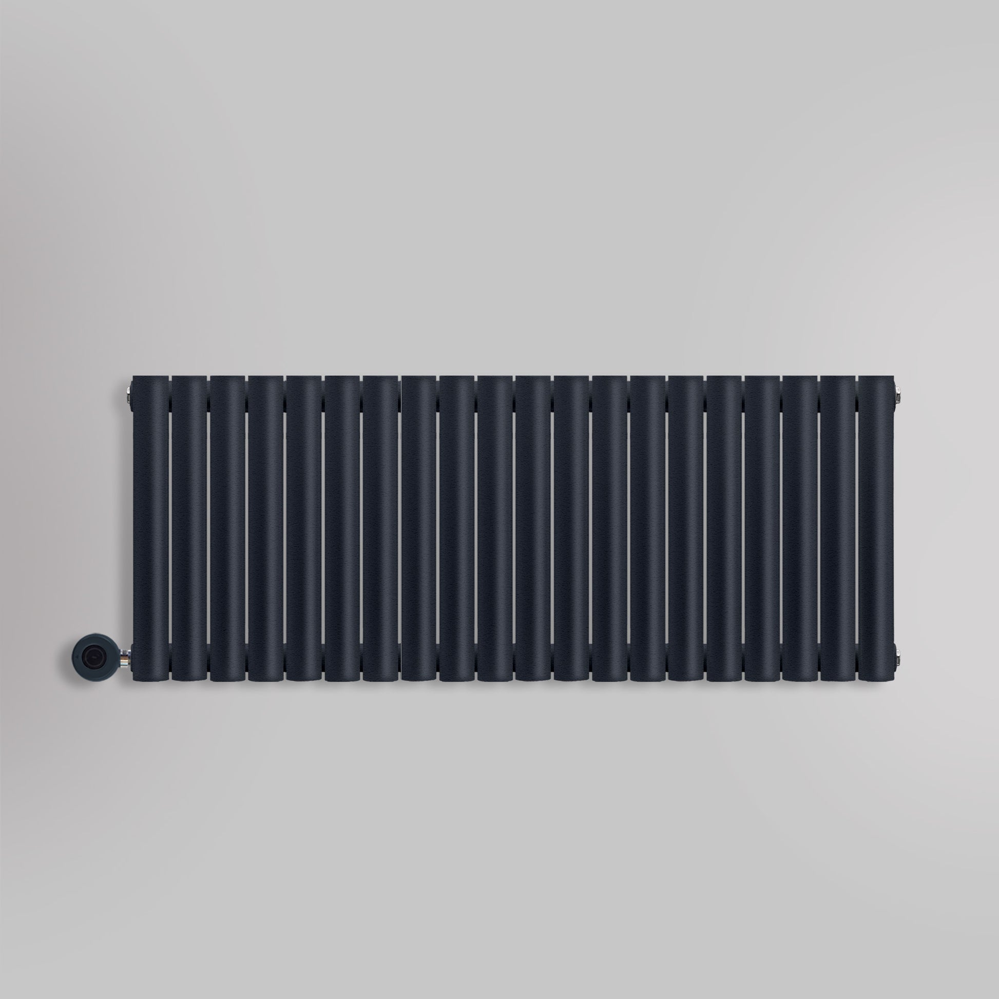 Grzejnik Elektryczny Dekoracyjny - Owalny Podwójny Kolumnowy Antracytowy - 560x1180mm, elektryczny grzejnik pokojowy - Heissmann