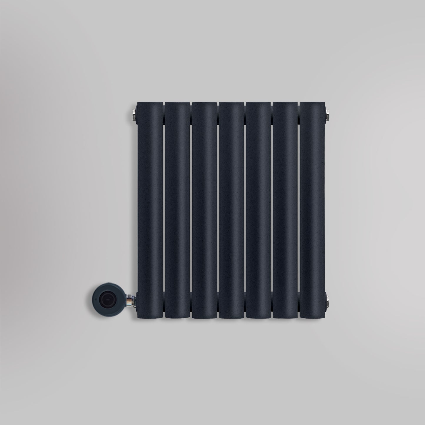 Grzejnik Elektryczny Dekoracyjny - Owalny Podwójny Kolumnowy Antracytowy - 560x410mm, elektryczny grzejnik pokojowy - Heissmann
