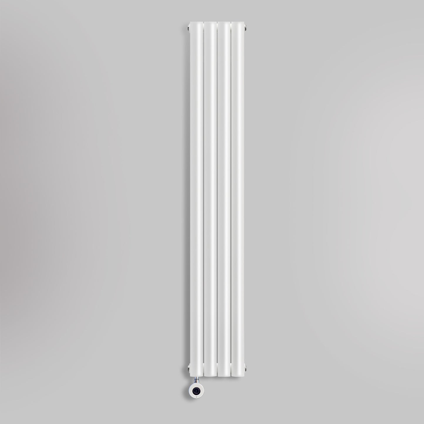 Grzejnik Elektryczny Dekoracyjny Pionowy - Owalny Podwójny Kolumnowy Biały - 1800x236mm, elektryczny grzejnik pokojowy - Heissmann