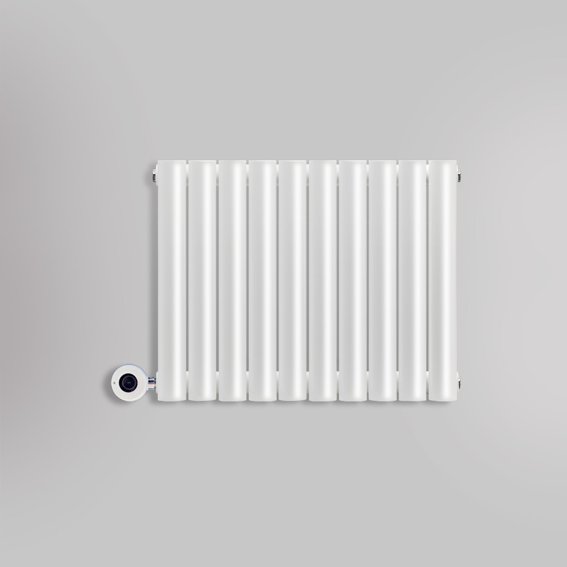 Grzejnik Elektryczny Dekoracyjny - Owalny Podwójny Kolumnowy Biały - 560x590mm, elektryczny grzejnik pokojowy firmy Heissmann