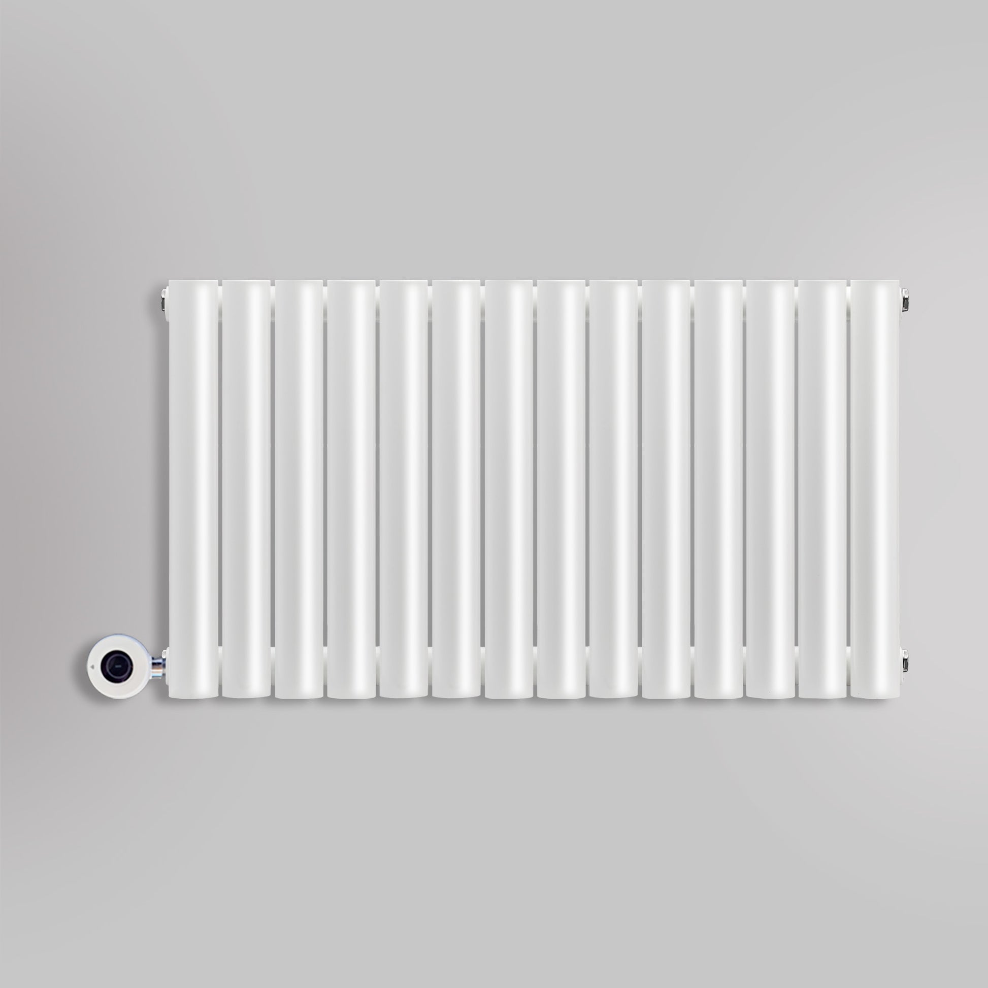 Grzejnik Elektryczny Dekoracyjny - Owalny Podwójny Kolumnowy Biały - 560x826mm, elektryczny grzejnik pokojowy - Heissmann