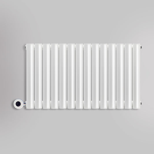 Grzejnik Elektryczny Dekoracyjny - Owalny Podwójny Kolumnowy Biały - 560x826mm, elektryczny grzejnik pokojowy - Heissmann