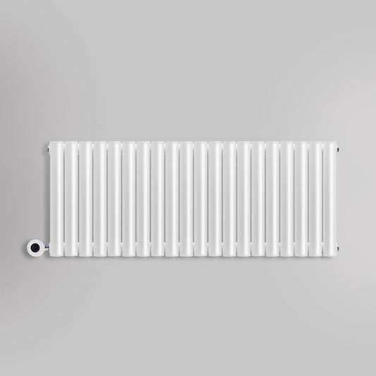 Grzejnik Elektryczny Dekoracyjny - Owalny Podwójny Kolumnowy Biały - 560x1180mm, elektryczny grzejnik pokojowy - Heissmann
