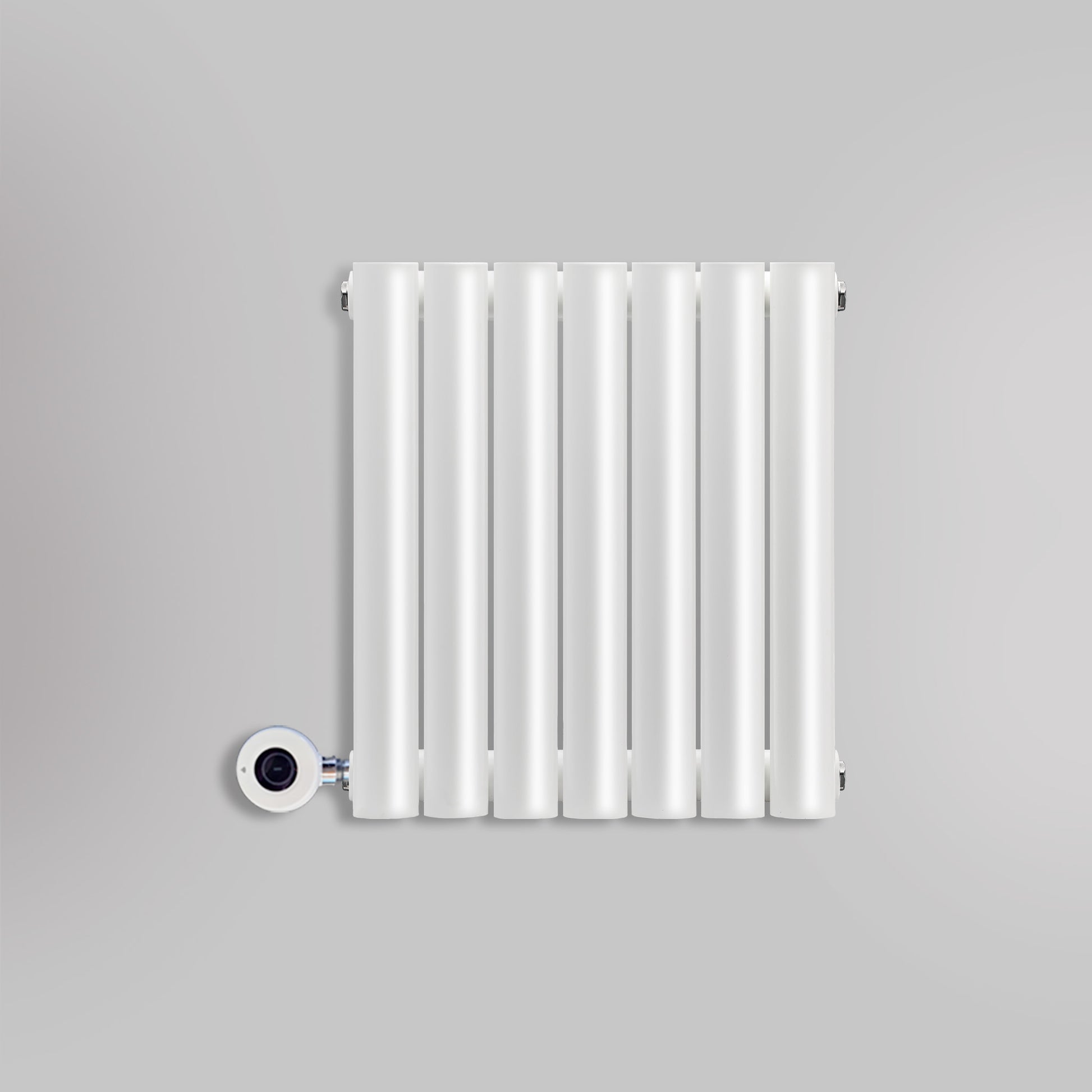 Grzejnik Elektryczny Dekoracyjny - Owalny Podwójny Kolumnowy Biały - 560x410mm, elektryczny grzejnik pokojowy firmy Heissmann