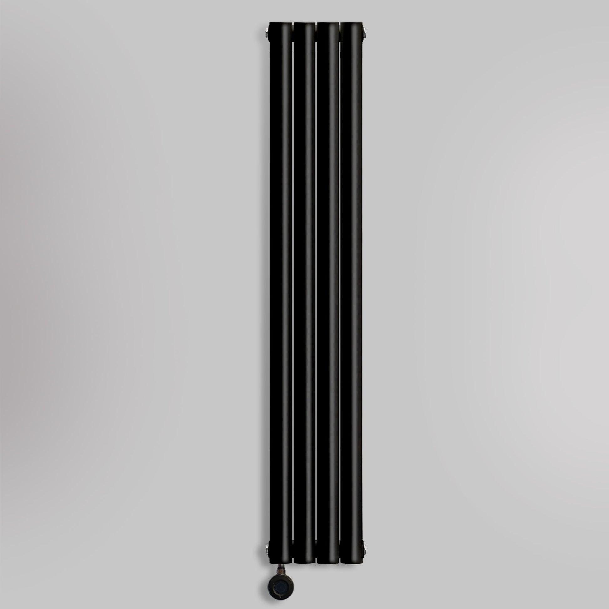 Grzejnik Elektryczny Dekoracyjny Pionowy - Owalny Kolumnowy Czarny - 1600x236mm, elektryczny grzejnik pokojowy - Heissmann