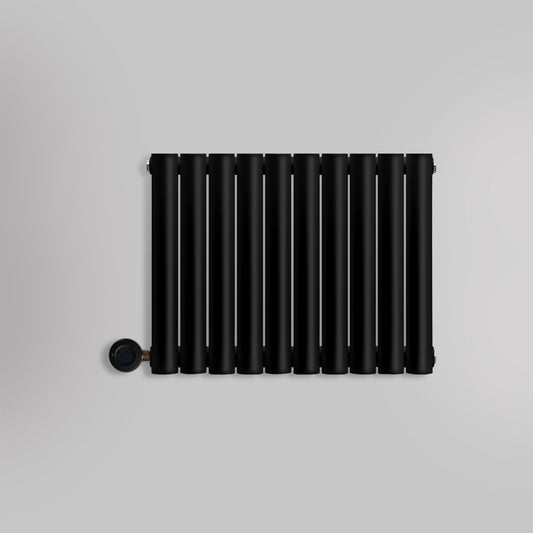 Grzejnik Elektryczny Dekoracyjny - Owalny Kolumnowy Czarny - 545x590mm, elektryczny grzejnik pokojowy firmy Heissmann