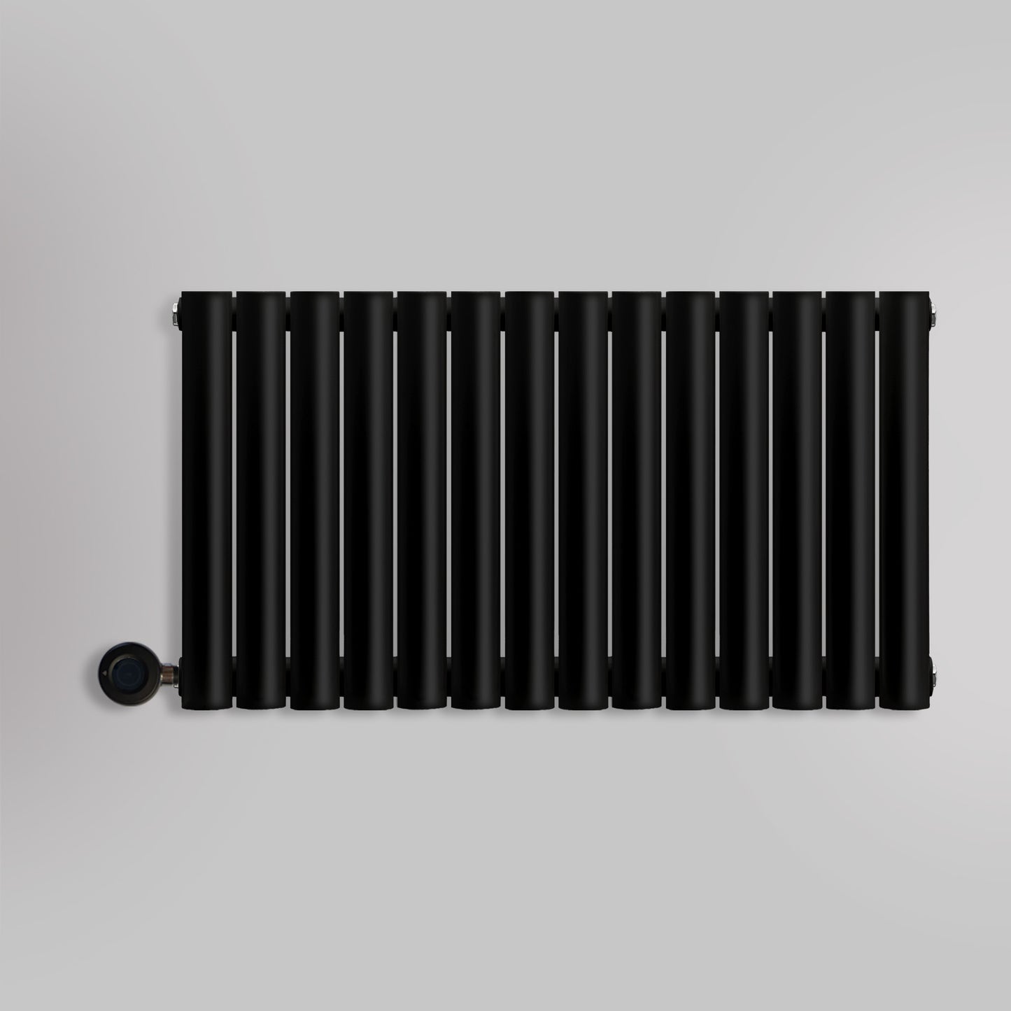 Grzejnik Elektryczny Dekoracyjny - Owalny Kolumnowy Czarny - 545x826mm, elektryczny grzejnik pokojowy firmy Heissmann