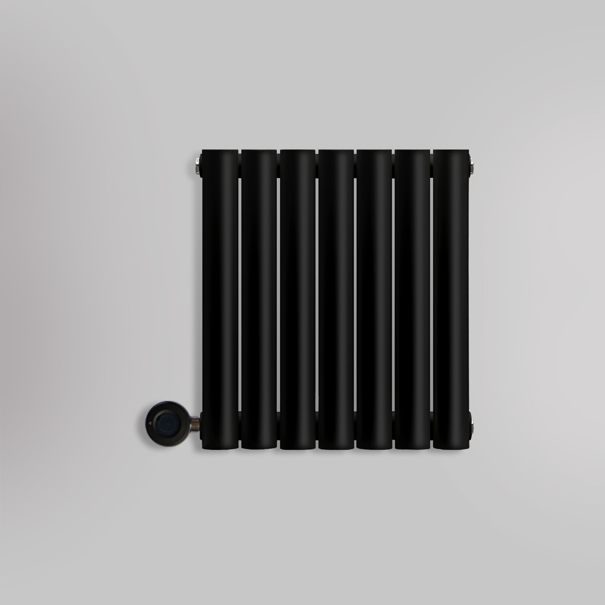 Grzejnik Elektryczny Dekoracyjny - Owalny Kolumnowy Czarny - 545x410mm, elektryczny grzejnik pokojowy firmy Heissmann