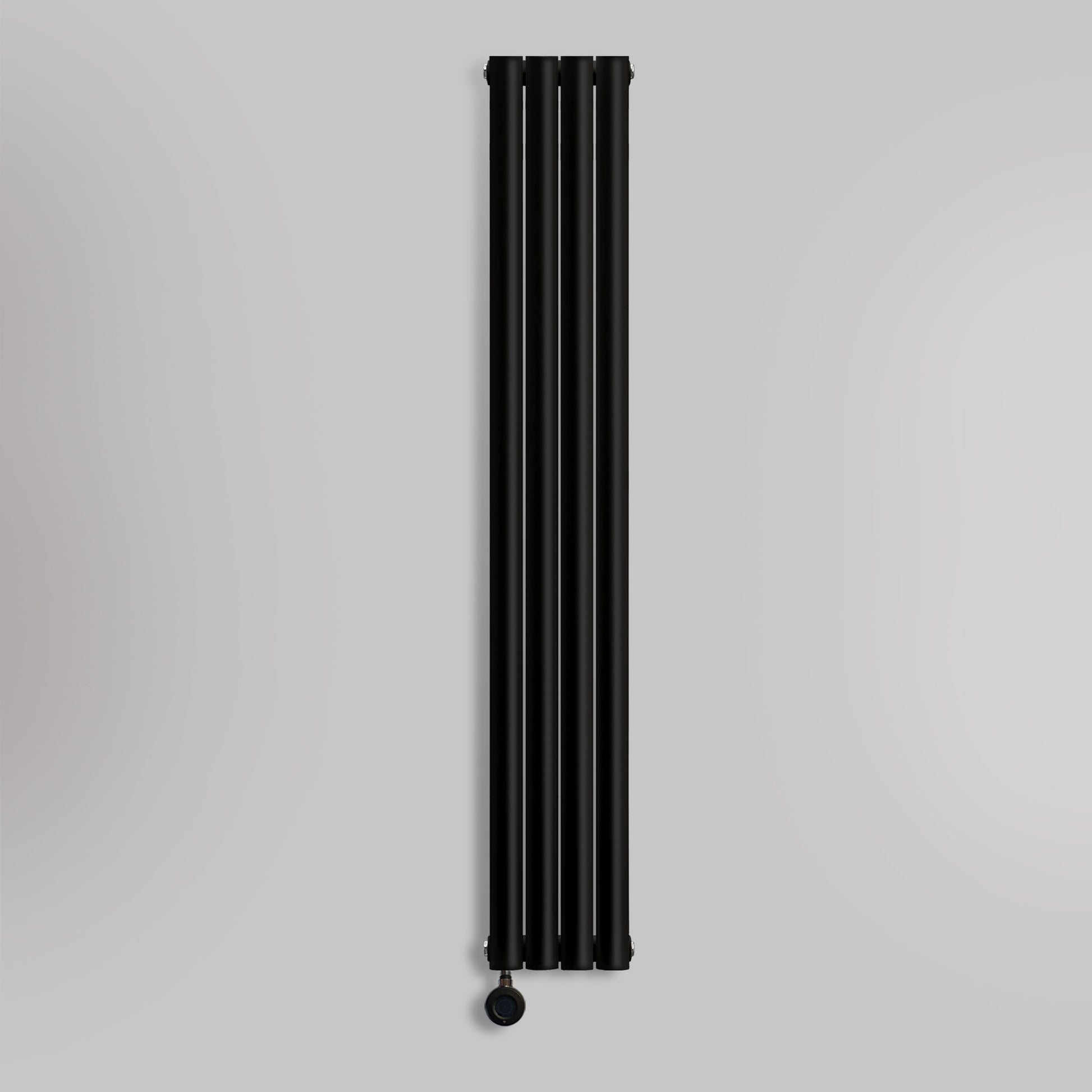 Grzejnik Elektryczny Dekoracyjny Pionowy - Owalny Podwójny Kolumnowy Czarny - 1800x236mm, elektryczny grzejnik pokojowy - Heissmann