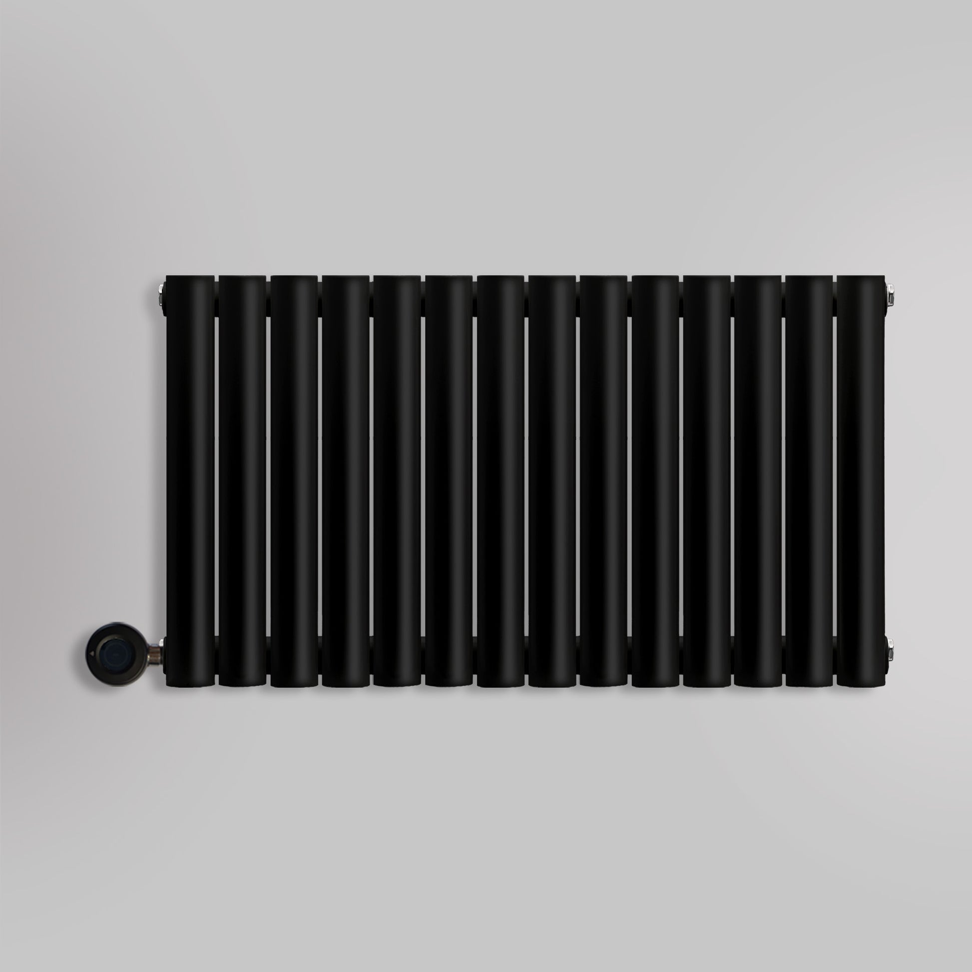 Grzejnik Elektryczny Dekoracyjny - Owalny Podwójny Kolumnowy Czarny - 560x826mm, elektryczny grzejnik pokojowy - Heissmann