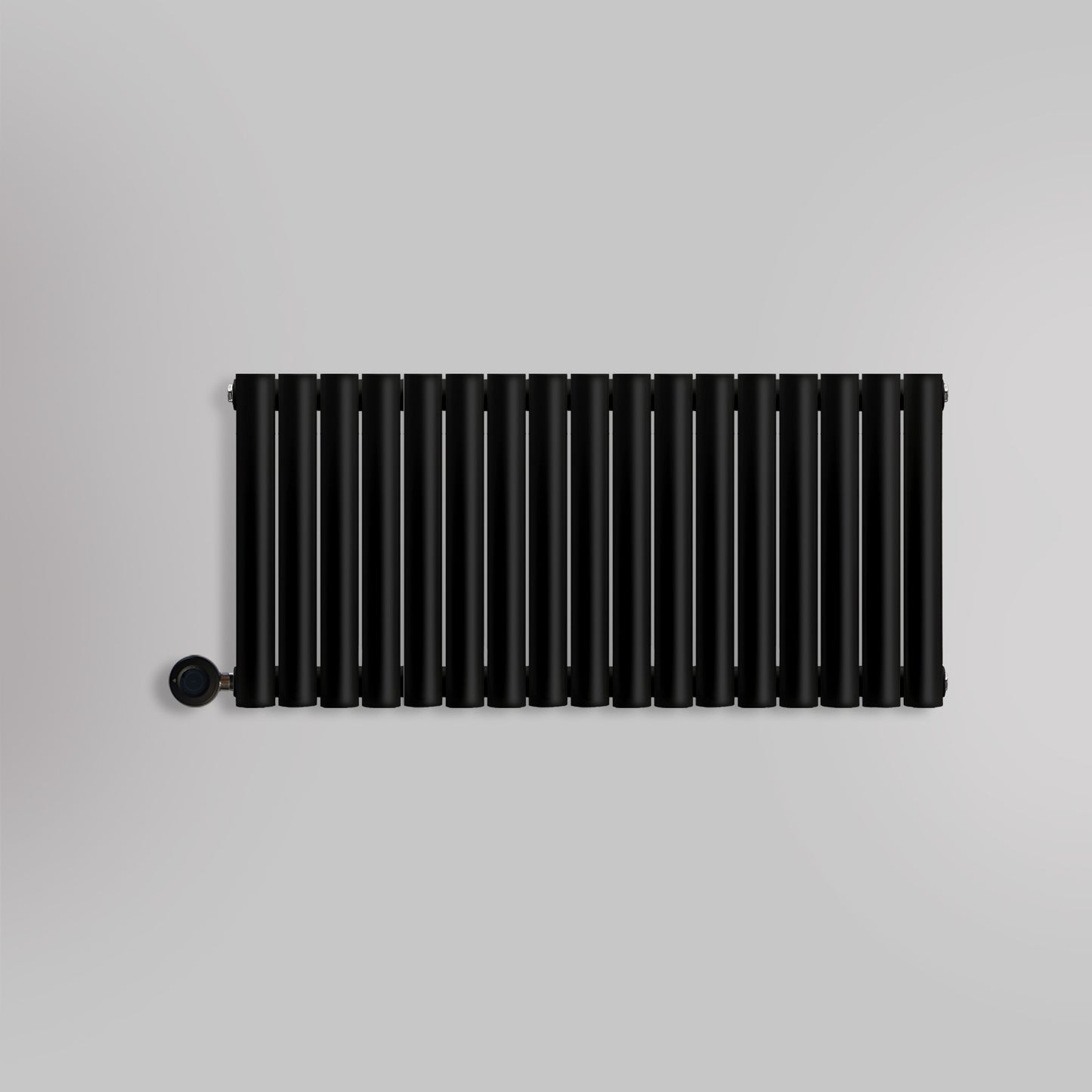 Grzejnik Elektryczny Dekoracyjny - Owalny Podwójny Kolumnowy Czarny - 560x1003mm, elektryczny grzejnik pokojowy - Heissmann