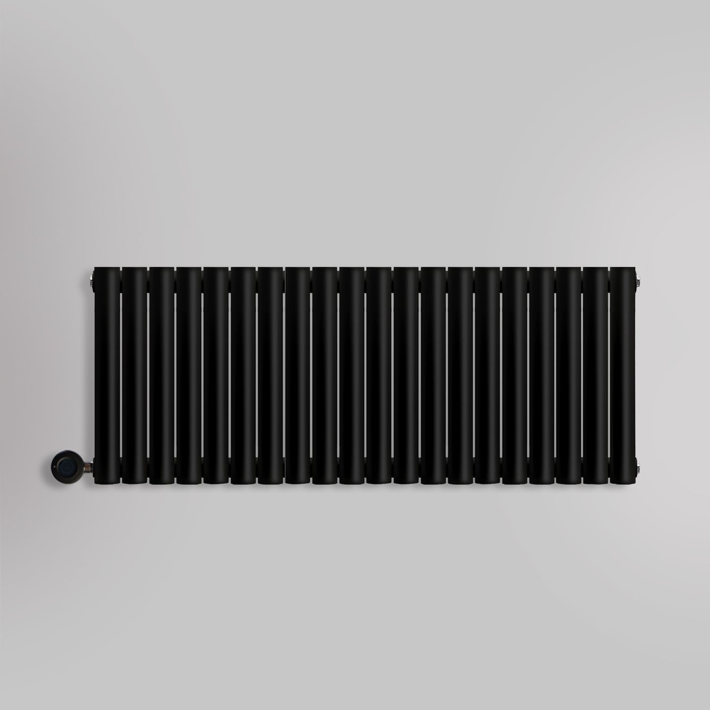 Grzejnik Elektryczny Dekoracyjny - Owalny Podwójny Kolumnowy Czarny - 560x1180mm, elektryczny grzejnik pokojowy - Heissmann