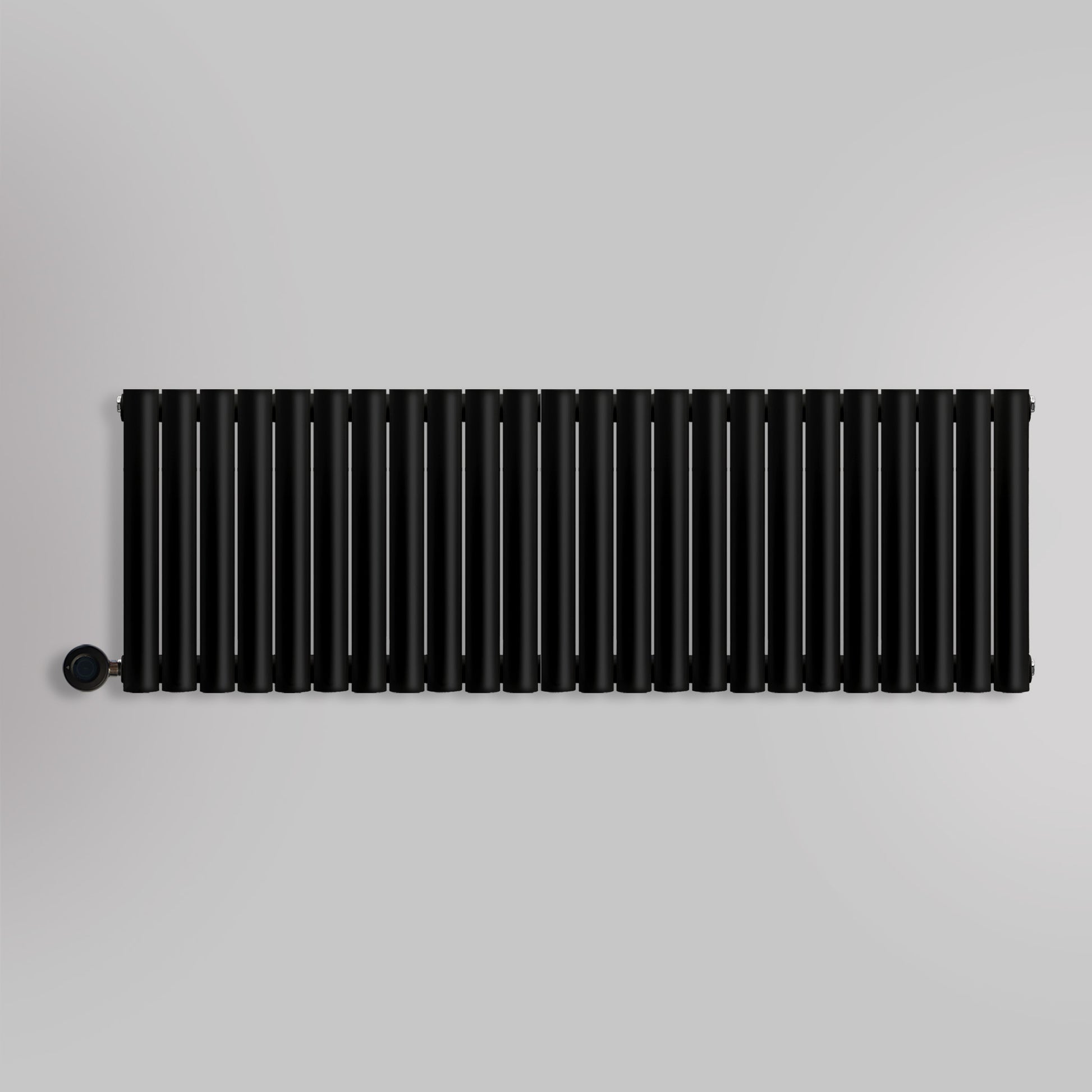 Grzejnik Elektryczny Dekoracyjny - Owalny Podwójny Kolumnowy Czarny - 560x1416mm, elektryczny grzejnik pokojowy - Heissmann