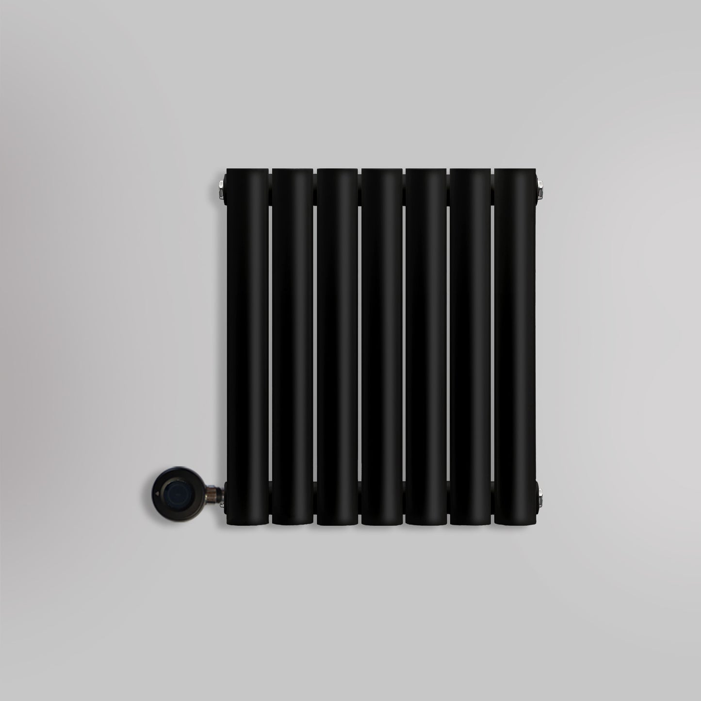 Grzejnik Elektryczny Dekoracyjny - Owalny Podwójny Kolumnowy Czarny - 560x410mm, elektryczny grzejnik pokojowy - Heissmann