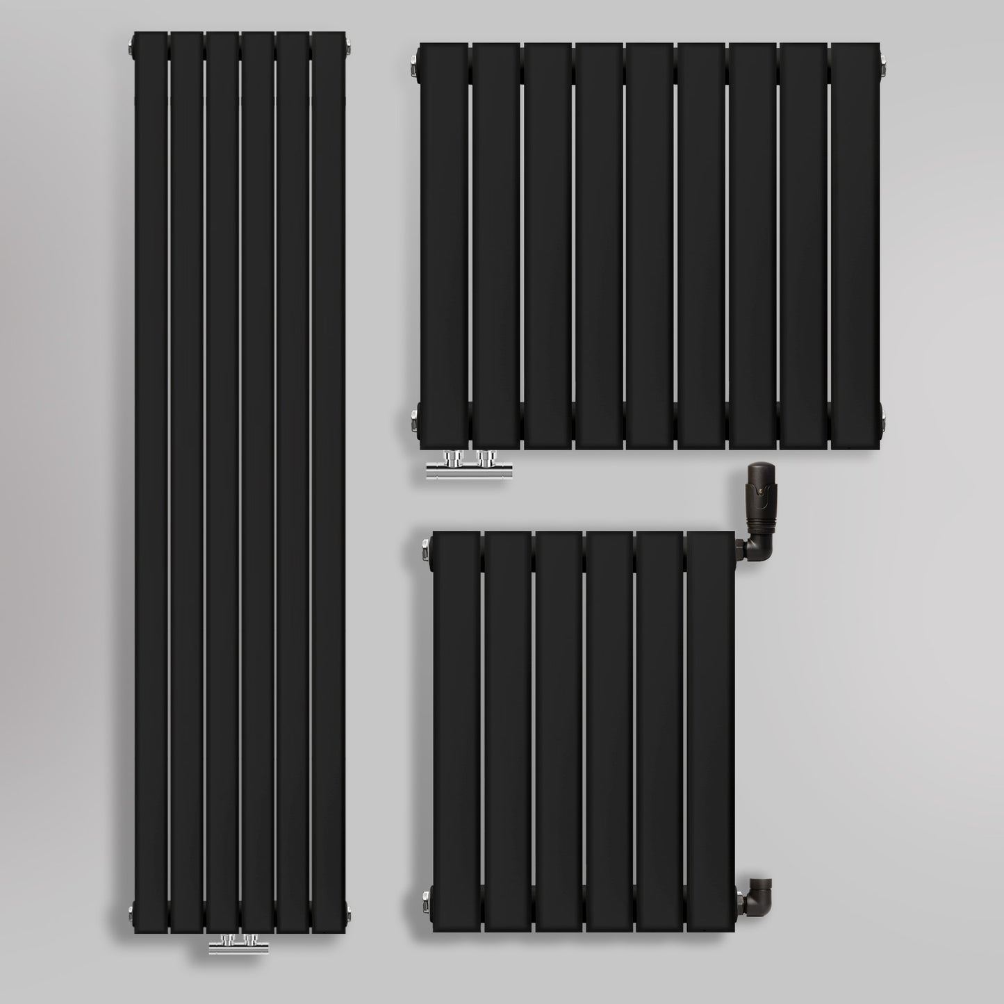 Grzejniki Ozdobne Pokojowe - Czarne, Obraz kolażowy z wyborem grzejników