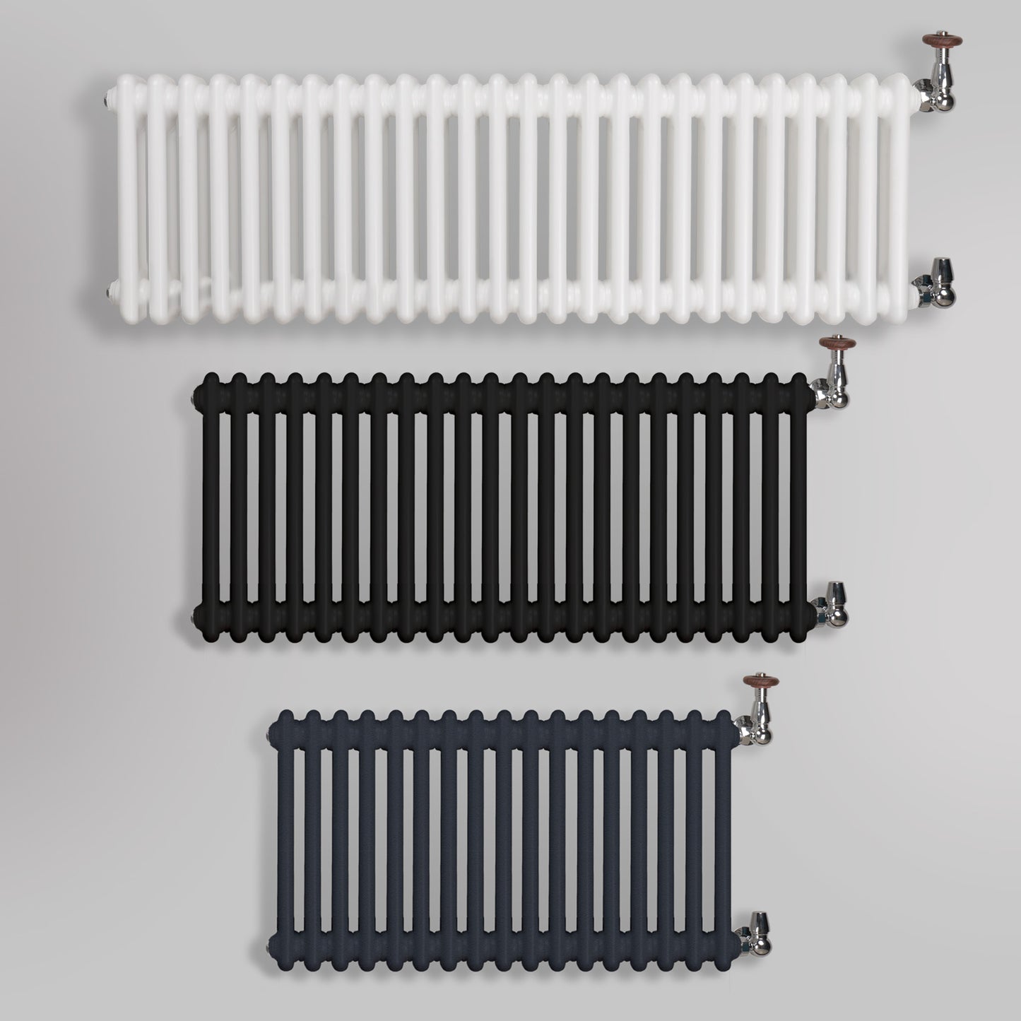 Grzejniki Ozdobne Kolumnowe Poziome - Wszystkie Rozmiary, Obraz kolażowy z wyborem grzejników