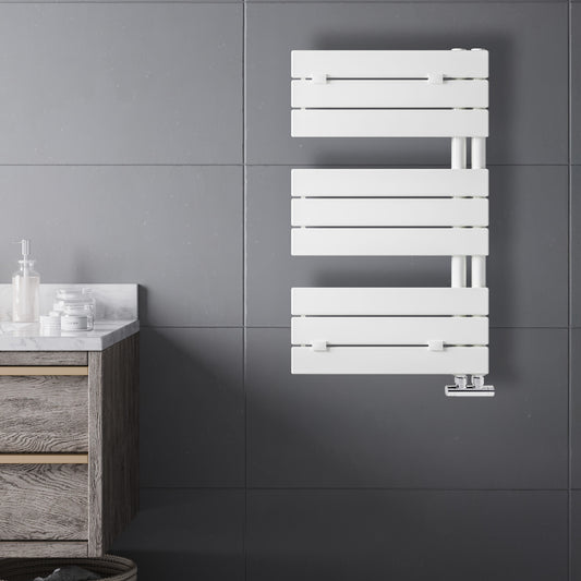 Grzejnik Łazienkowy Dekoracyjny Nowoczesny - Biały - 830x500mm, Designerski grzejnik w nowoczesnej łazience