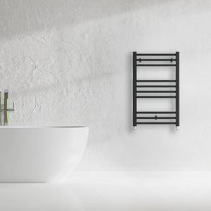 Grzejnik Łazienkowy Drabinkowy - Czarny - 800x500mm, Designerski grzejnik w nowoczesnej łazience od Lazzarini