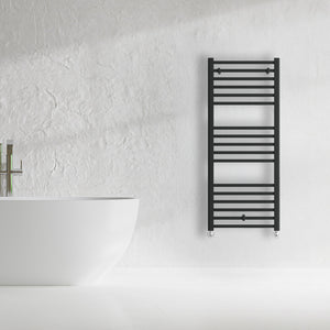 Grzejnik Łazienkowy Drabinkowy - Czarny - 1200x500mm, Designerski grzejnik w nowoczesnej łazience od Lazzarini