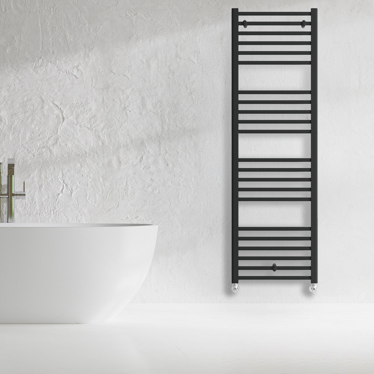 Grzejnik Łazienkowy Drabinkowy - Czarny - 1600x500mm, Designerski grzejnik w nowoczesnej łazience od Lazzarini