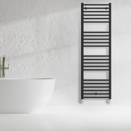 Grzejnik Łazienkowy Drabinkowy - Czarny - 1600x500mm, Designerski grzejnik w nowoczesnej łazience od Lazzarini