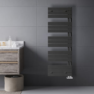 Grzejnik Łazienkowy Dekoracyjny Nowoczesny - Czarny - 1430x500mm, Designerski grzejnik w nowoczesnej łazience