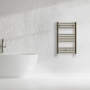 Grzejnik Łazienkowy Drabinkowy - Szczotkowane złoto - 800x500mm, Designerski grzejnik w nowoczesnej łazience od Lazzarini